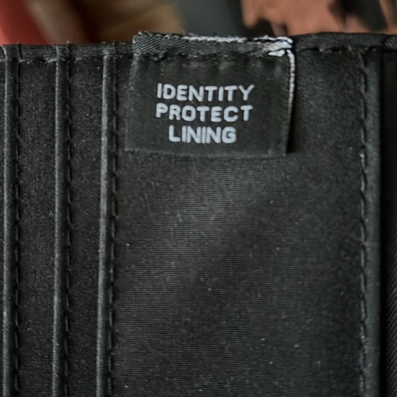 *SOLD on EBAY TAHARI black trifold wallet w/identity protect lining - Picture 4 of 5